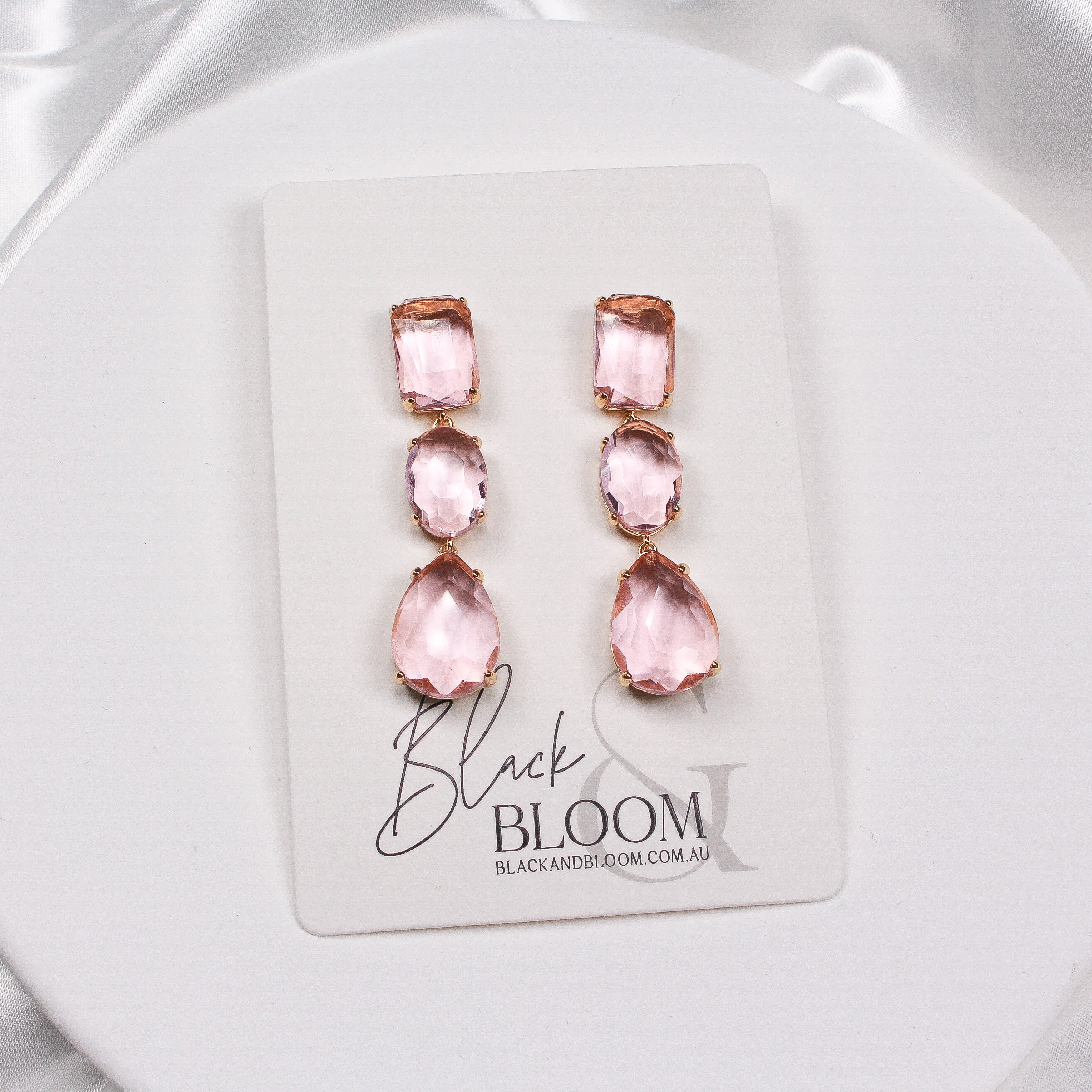 AMALFI EARRINGS PINK - Black & Bloom