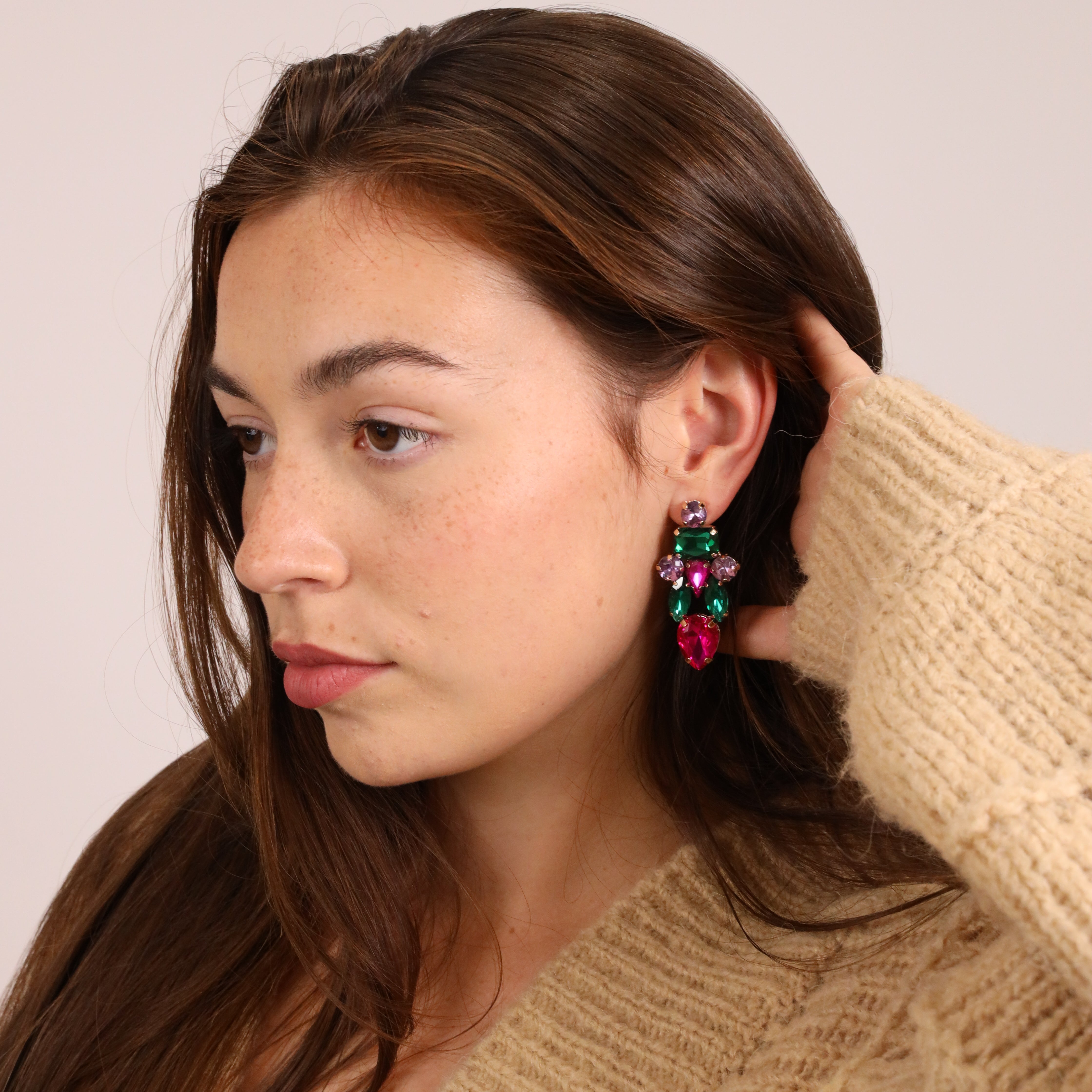 KATE EARRINGS - Black & Bloom