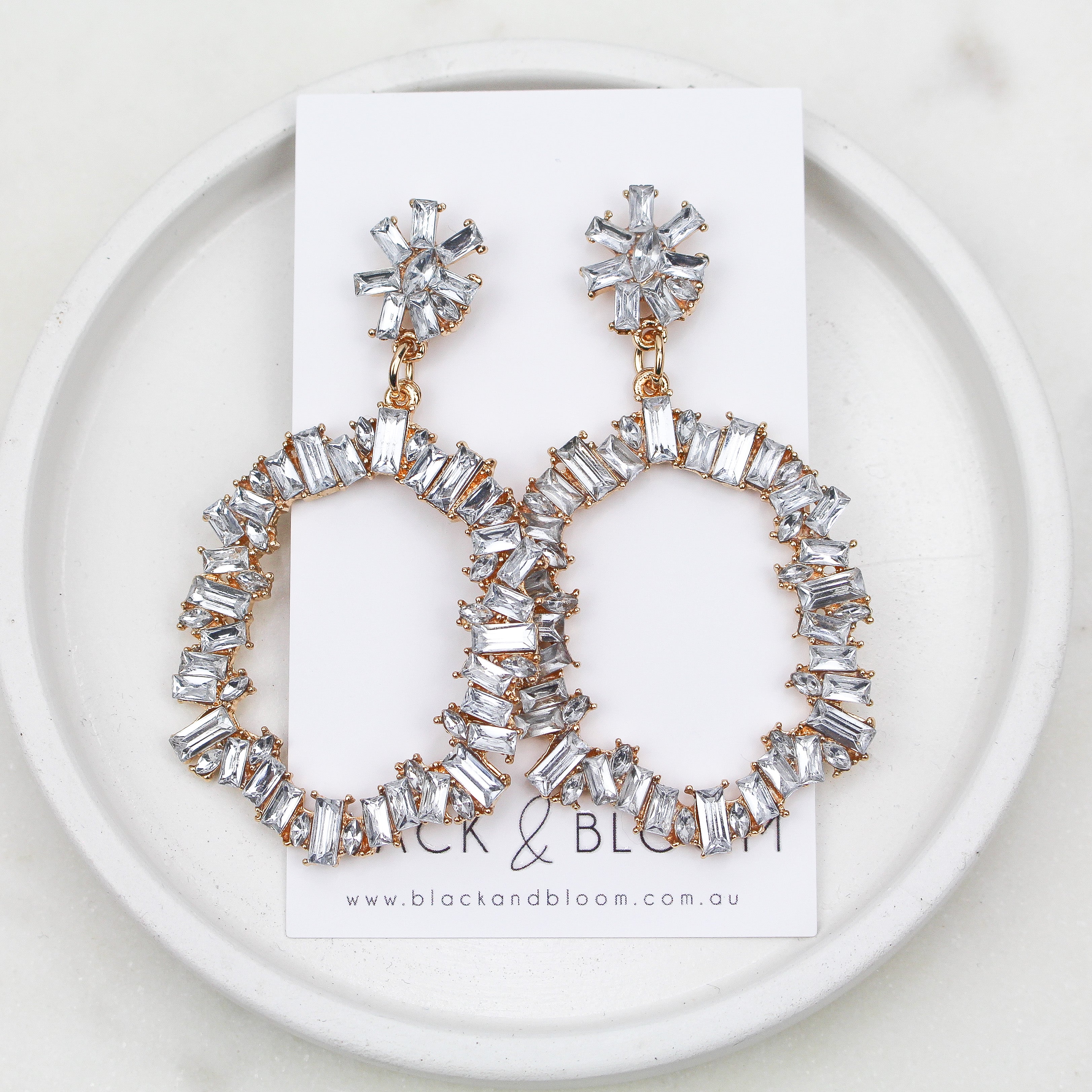 ALEX EARRINGS - Black & Bloom