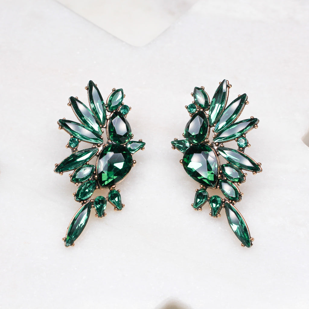 RAMONA EARRINGS GREEN - Black & Bloom