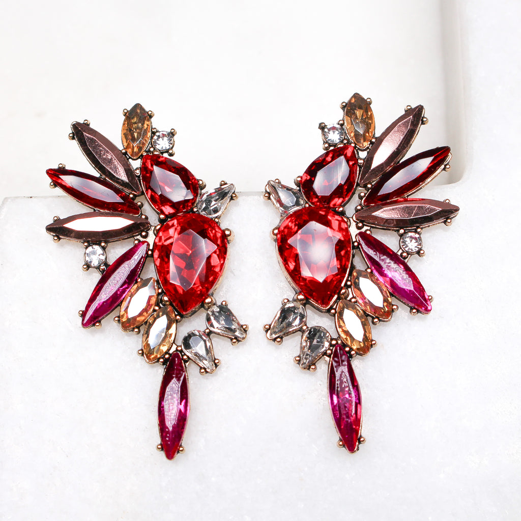 RAMONA EARRINGS RED/PINK - Black & Bloom