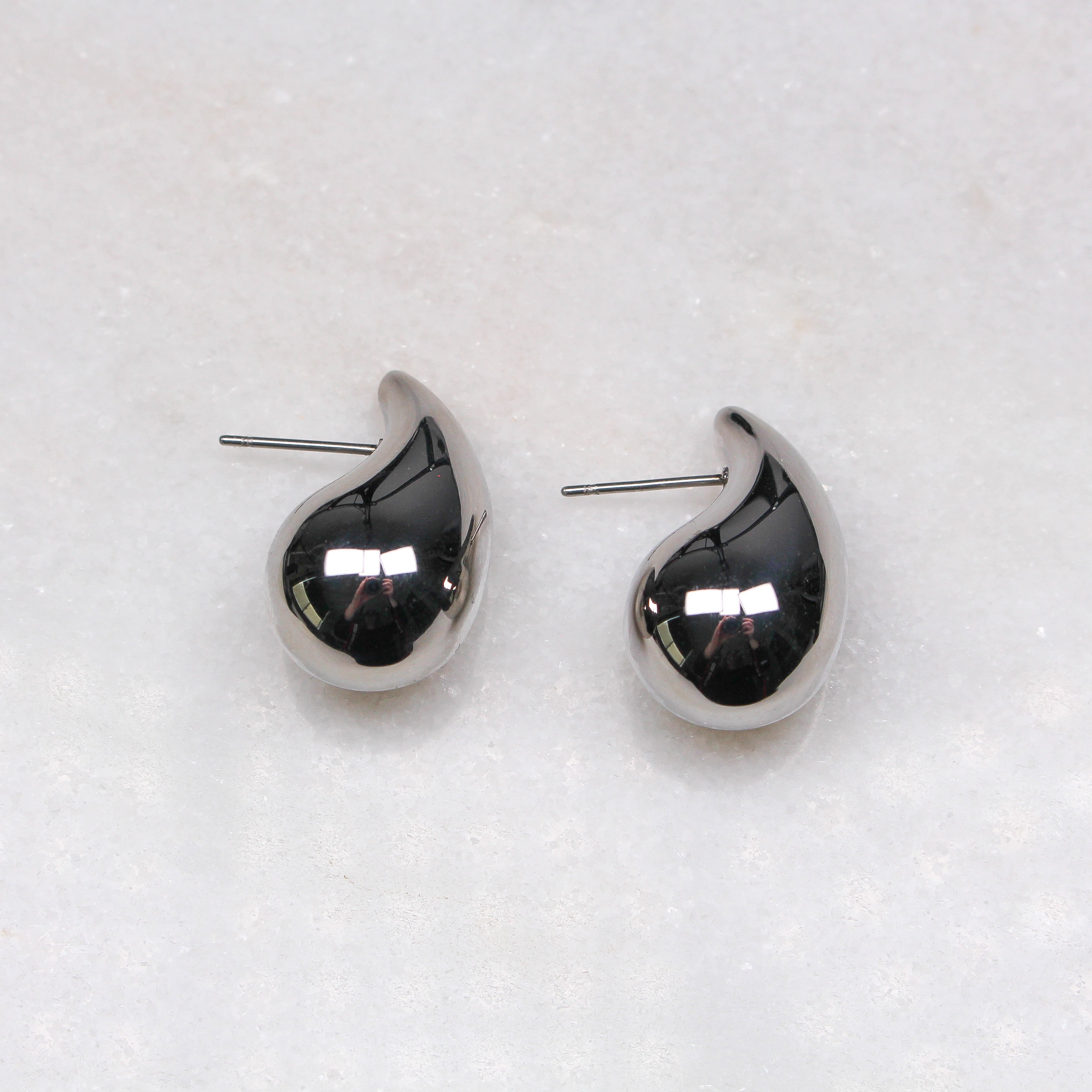 AVA EARRINGS SILVER - Black & Bloom