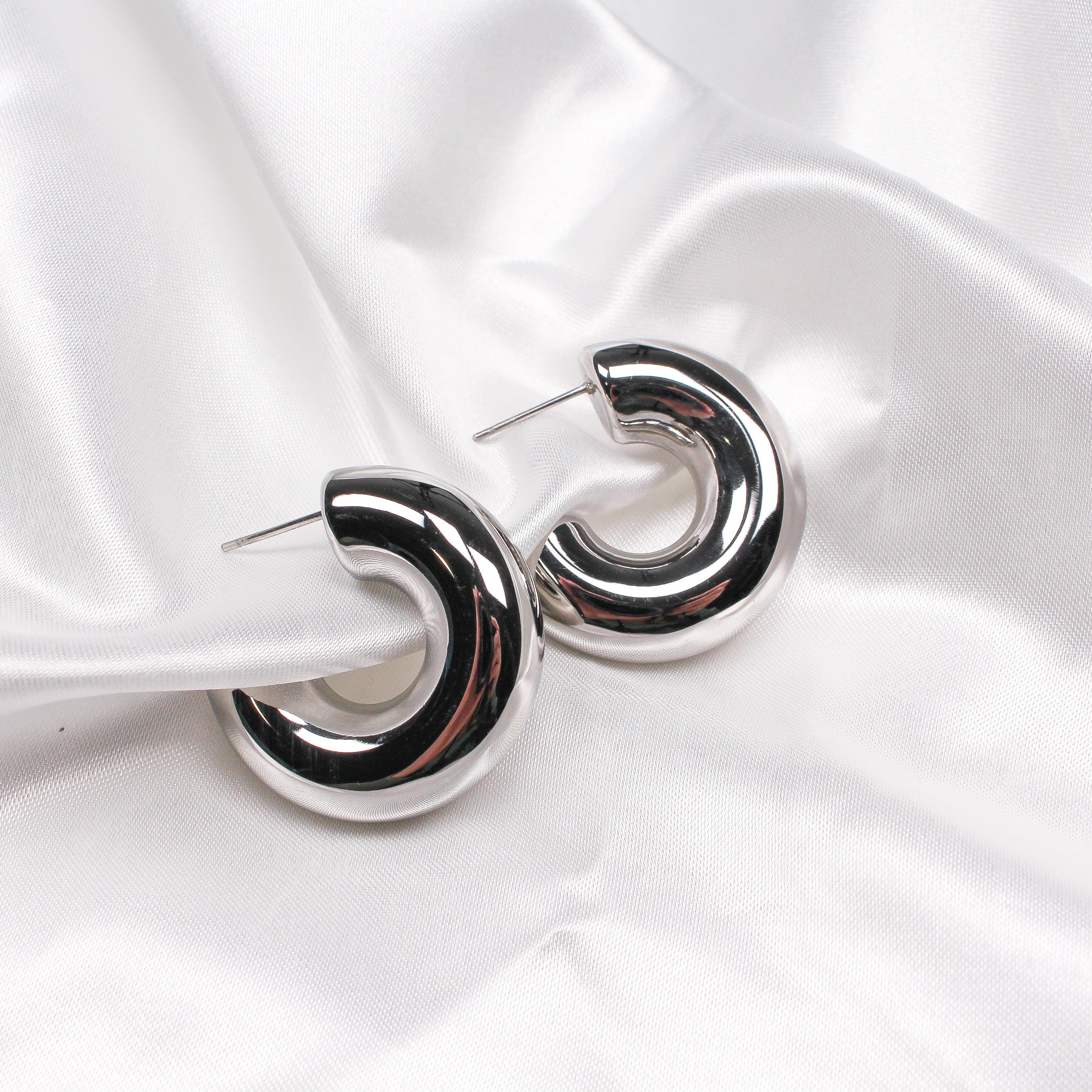SIENNA EARRINGS SILVER - Black & Bloom