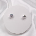 ROUND MOISSANITE EARRINGS - Black & Bloom