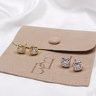 ROUND BEZEL MOISSANITE EARRINGS GOLD - Black & Bloom