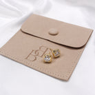 ROUND BEZEL MOISSANITE EARRINGS GOLD - Black & Bloom