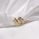 EMERALD HOOP MOISSANITE EARRINGS GOLD - Black & Bloom