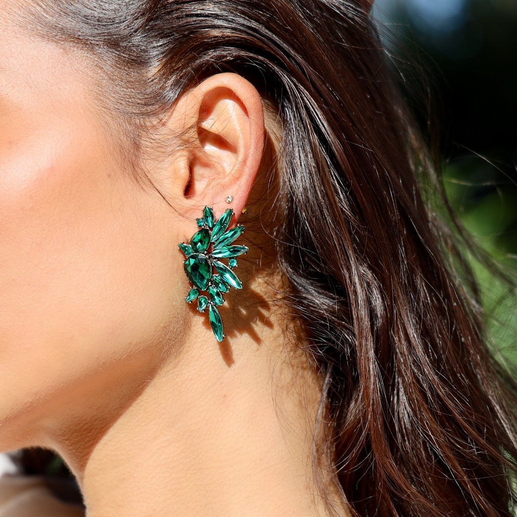 RAMONA EARRINGS GREEN - Black & Bloom