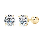 ROUND MOISSANITE EARRINGS - Black & Bloom