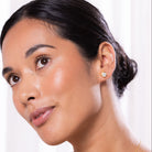 ROUND BEZEL MOISSANITE EARRINGS GOLD - Black & Bloom