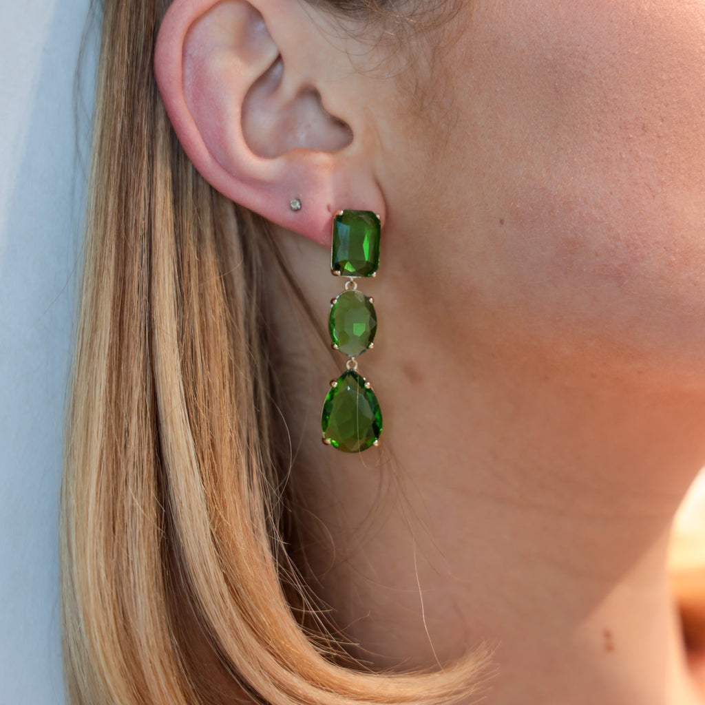 AMALFI EARRINGS GREEN - Black & Bloom