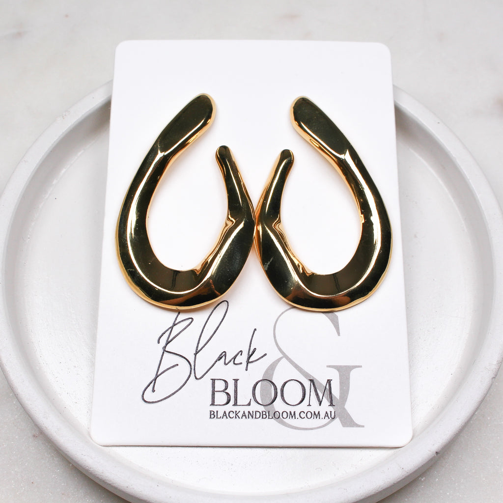 CLARA EARRINGS GOLD - Black & Bloom