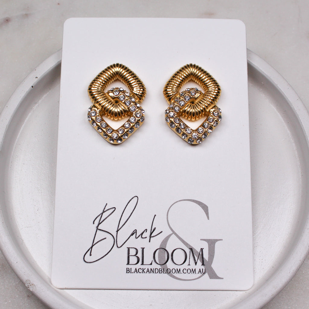 LUNE EARRINGS - Black & Bloom