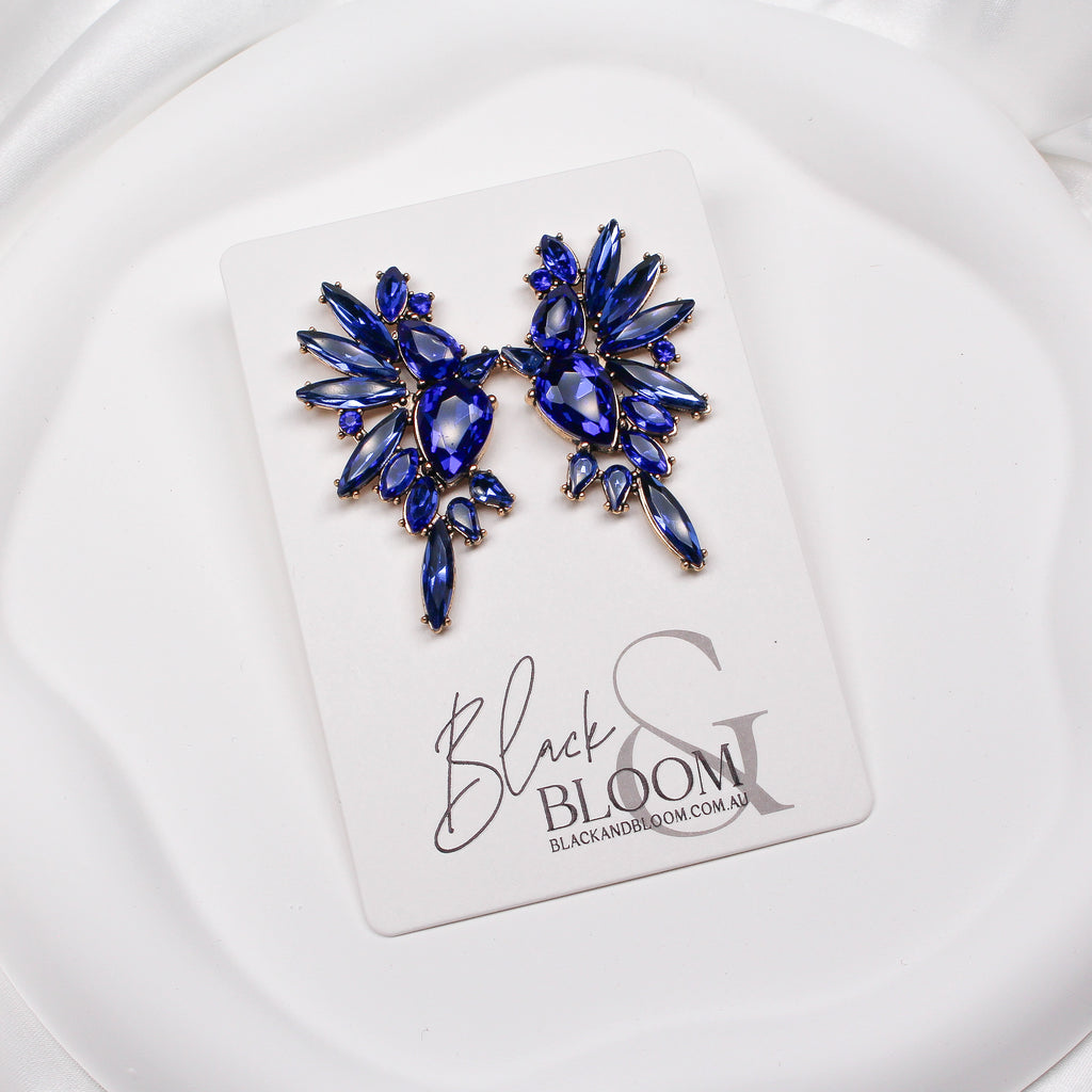 RAMONA EARRINGS BLUE - Black & Bloom