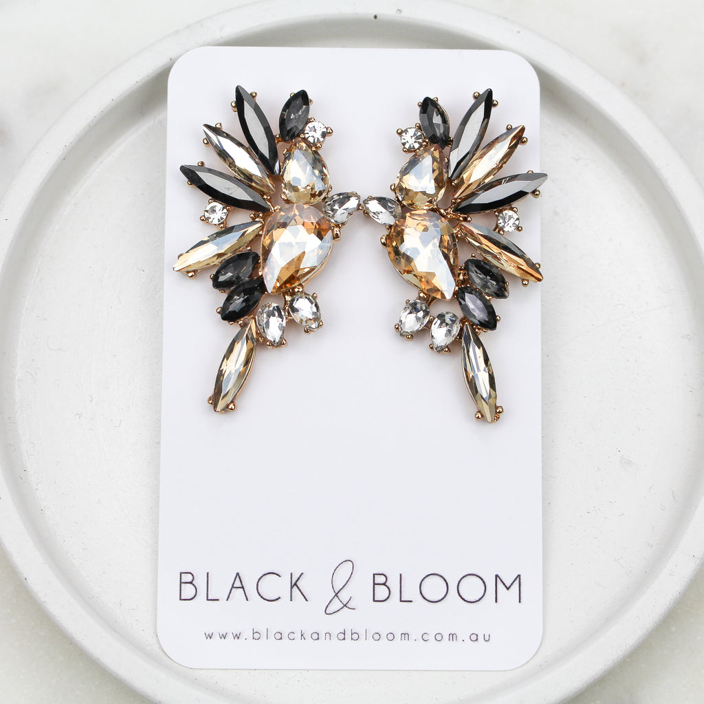 RAMONA EARRINGS CHAMPAGNE - Black & Bloom