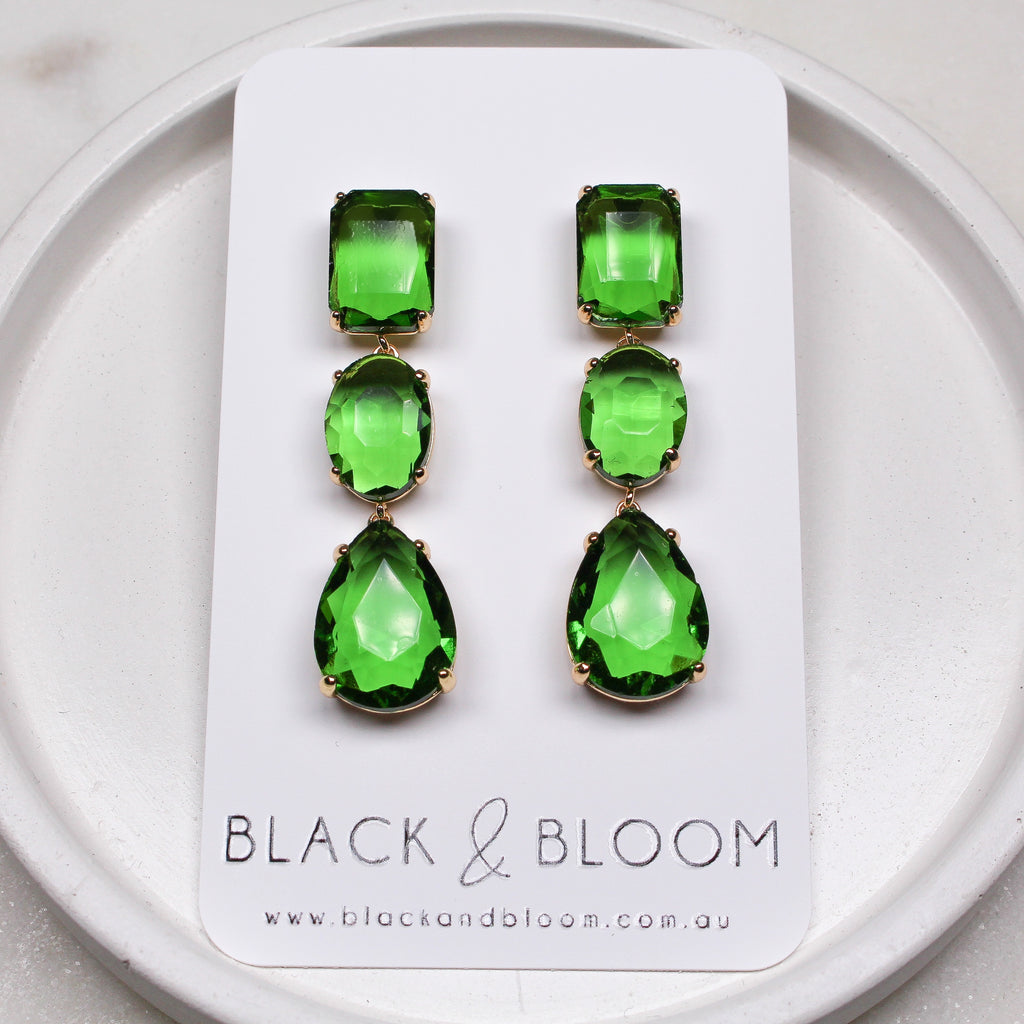 AMALFI EARRINGS GREEN - Black & Bloom