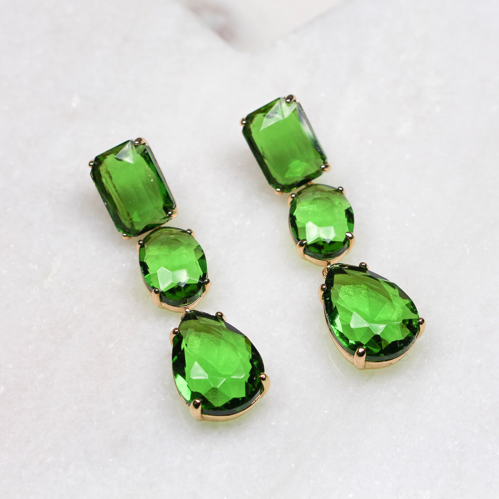 AMALFI EARRINGS GREEN - Black & Bloom